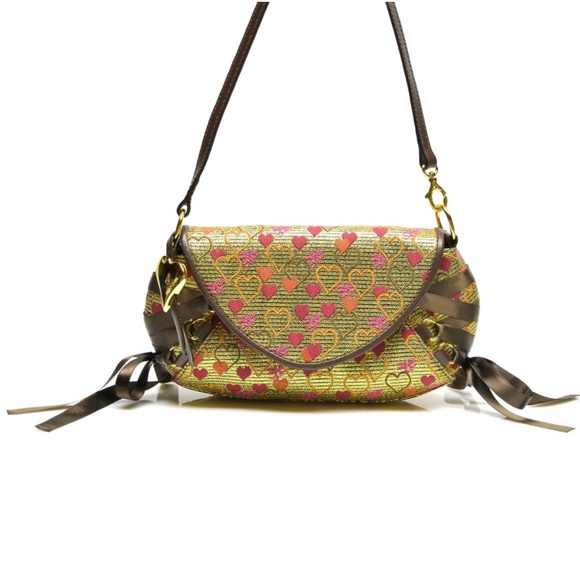 PIERO GUIDI Lola's • I Have an Angel • Metallic Gold Lamé Crossbody Bag - Picture 1 of 6